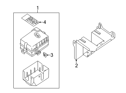 2004 Kia Spectra Electrical Components Junction Block Assembly Diagram for 0K2RA67JB0