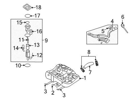 2009 Kia Optima Fuel Injection Damper-Pulsation Diagram for 353013E710