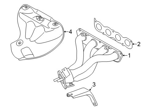 2017 Kia Forte5 Exhaust Manifold Manifold Catalytic A Diagram for 285102EFM0
