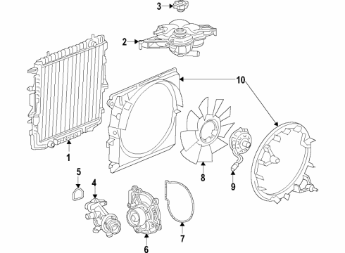 2017 Chevrolet Colorado Cooling System, Radiator, Water Pump, Cooling Fan Fan Shroud Diagram for 84106737