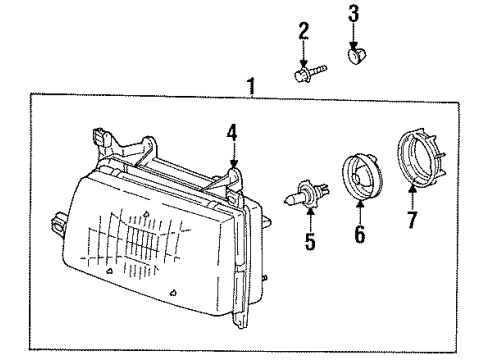 1993 Toyota T100 Bulbs Headlamp Assembly Screw Diagram for 90119-06548