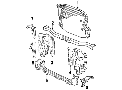 1984 Toyota Corolla Cooling System, Radiator, Water Pump, Cooling Fan Radiator Assembly Diagram for 16400-15200