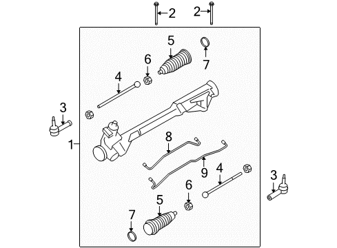 2011 Lincoln MKS Steering Column & Wheel, Steering Gear & Linkage Gear Assembly Diagram for BA5Z-3504-BRM