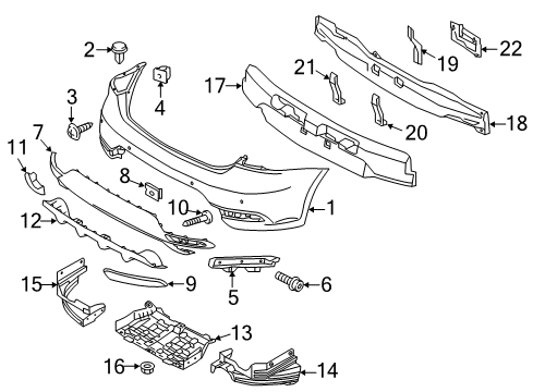 2015 Kia Forte Koup Rear Bumper Bracket-Rear Rail Upper Diagram for 86633A7210