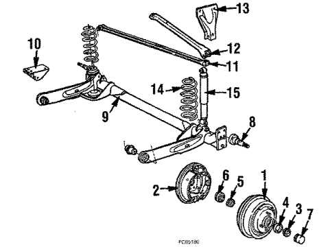 1989 Dodge Lancer Rear Brakes Rear Wheel Brake Disc Diagram for 4383551