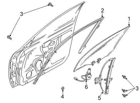 2001 Nissan Altima Front Door Glass Run Rubber-Front Door R Diagram for 80330-0Z801