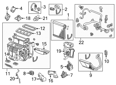 2012 Acura ZDX Switches & Sensors Duct Assembly, Heat Dr Diagram for 79022-SZN-A41