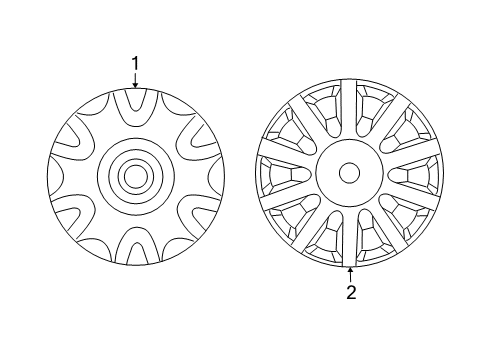 2009 Chrysler Sebring Wheel Covers & Trim Wheel Cover Diagram for 5272553AC