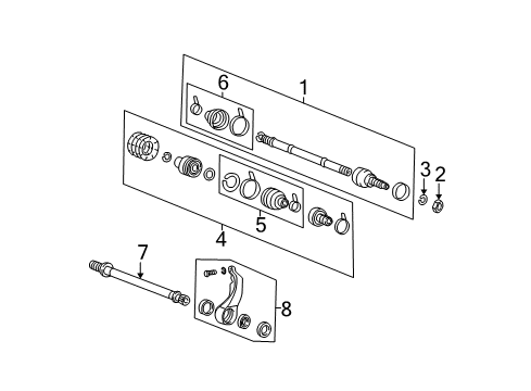 2005 Hyundai Sonata Drive Axles - Front Boot Kit-Front Axle Wheel Side Diagram for 49509-09800