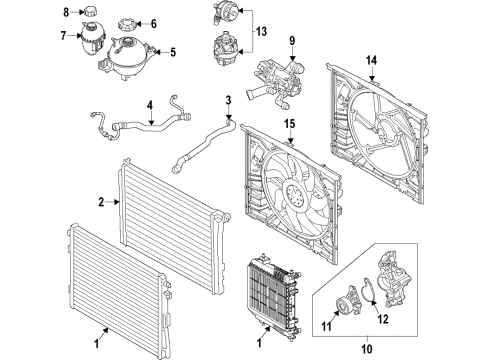2021 BMW X5 Turbocharger RADIATOR Diagram for 17115A26B34