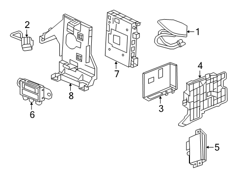 2017 GMC Acadia Communication System Components Module Bracket Diagram for 23505939