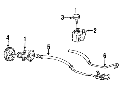 1992 Pontiac Sunbird P/S Pump & Hoses, Steering Gear & Linkage Hose Asm-P/S Gear Inlet Diagram for 26027187