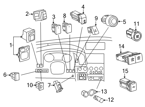 2021 Toyota Sequoia Cluster & Switches, Instrument Panel Start Button Diagram for 89611-52034