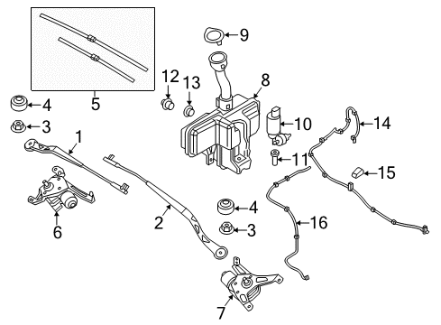 2020 BMW i3 Wipers Rear Window Wiper Motor Diagram for 61627306462