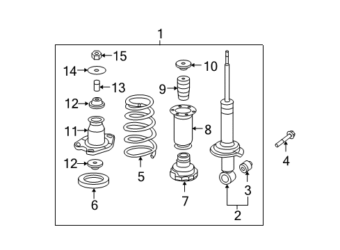 2010 Honda Ridgeline Struts & Components - Rear Bush, Rear Shock Absorber (Lower) Diagram for 52622-SJC-A01