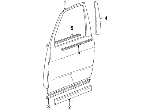 1990 BMW 525i Front Door Mirror Glass Plugged-In Diagram for 51161938037