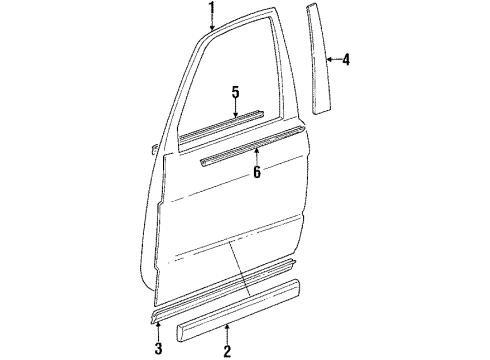 1990 BMW 525i Front Door Moulding, Front Left Diagram for 51212232443
