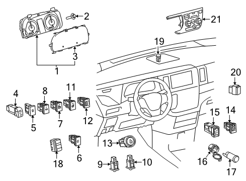 2018 Toyota Sienna Parking Aid Instrument Cluster Diagram for 83800-08730