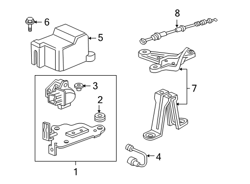 2000 Acura NSX Cruise Control System Collar, Actuator Mount Diagram for 36641-PP8-000