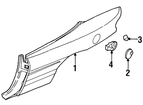 2000 Chrysler Sebring Quarter Panel & Components Housing-Fuel Filler Diagram for 5256862AC