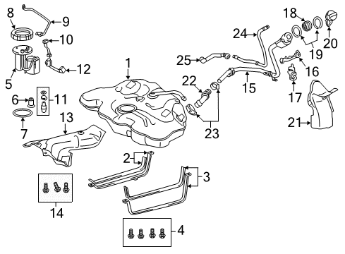 2015 Scion tC Fuel System Components Filler Pipe Diagram for 77201-21111