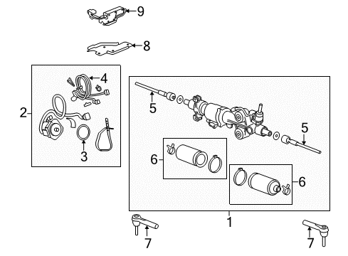 2013 GMC Sierra 1500 P/S Pump & Hoses, Steering Gear & Linkage Boot Kit Diagram for 15895648