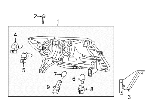 2016 Nissan Pathfinder Headlamps Headlamp Assembly-Driver Side Diagram for 26060-3KA0B