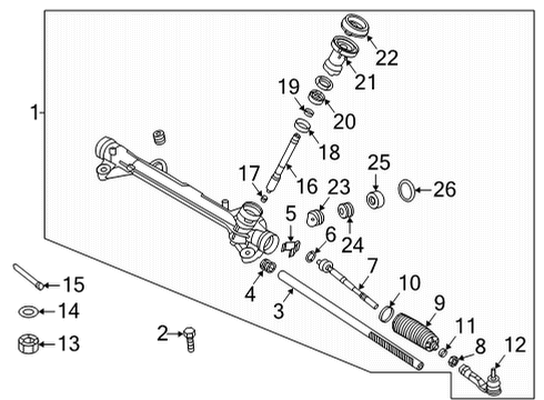 2020 Kia Niro EV Steering Column & Wheel, Steering Gear & Linkage Gear Assy-Steering Diagram for 56500Q4000