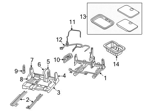 2017 Dodge Journey Tracks & Components Shield-RECLINER Diagram for 1LL32DX9AB