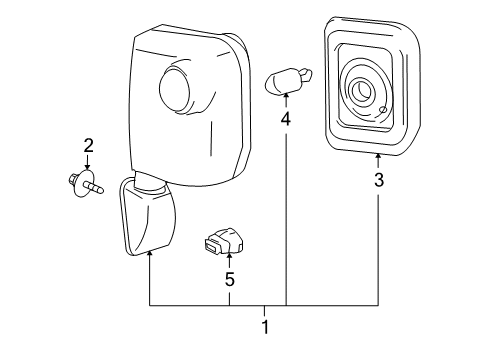 2010 Toyota FJ Cruiser Bulbs Mirror Assembly Diagram for 87910-35A90