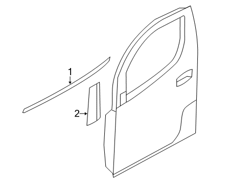 2018 Chevrolet City Express Exterior Trim - Front Door Belt Molding Diagram for 19316880