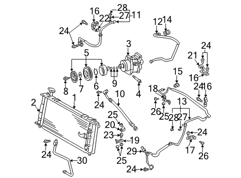 2003 Toyota Prius A/C Condenser, Compressor & Lines Rotor Sub-Assy, Magnet Clutch Diagram for 88412-47030