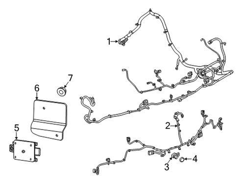 2021 Chevrolet Corvette Electrical Components - Rear Bumper Harness Diagram for 84741961