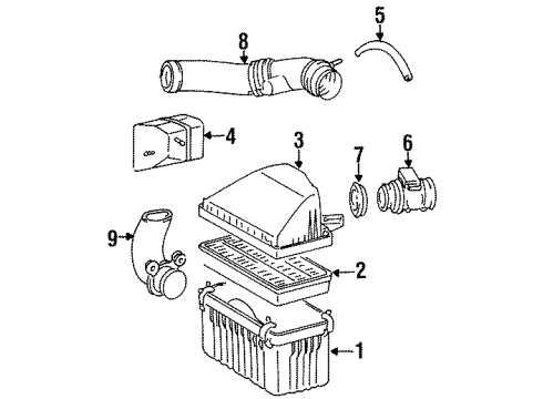 1996 Toyota T100 Air Intake Connector Hose Diagram for 17881-62120