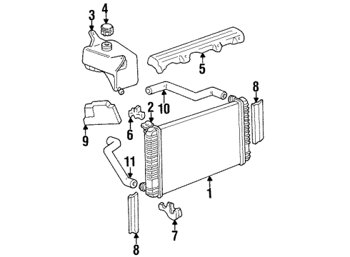 1994 Buick LeSabre Radiator & Components Radiator Assembly Diagram for 52462630