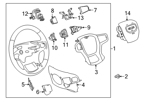 2021 GMC Sierra 1500 Steering Column & Wheel, Steering Gear & Linkage Trim Cover Diagram for 84400937