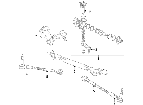 2017 Chevrolet Suburban 3500 HD P/S Pump & Hoses, Steering Gear & Linkage Steering Gear Diagram for 84400715