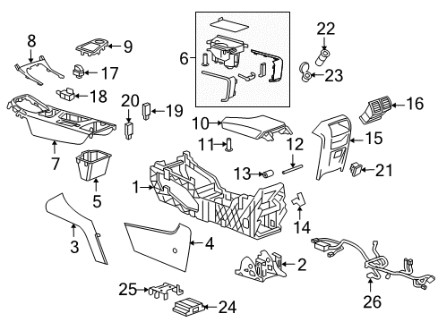 2012 Buick Regal Center Console Auxiliary Jack Diagram for 13332853