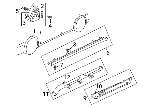 2001 Acura MDX Exterior Trim - Pillars, Rocker & Floor Screw, Tapping (4X16) Diagram for 93903-444J0