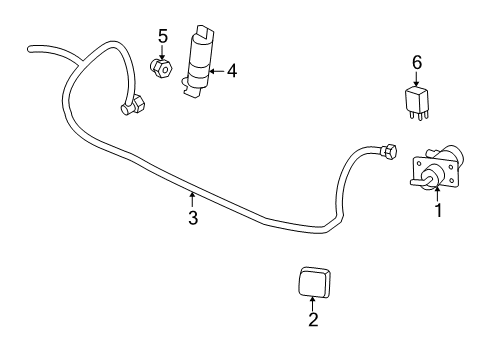 2003 Chevrolet Trailblazer EXT Fuel Supply Grommet, Headlamp Washer Pump Diagram for 15763609