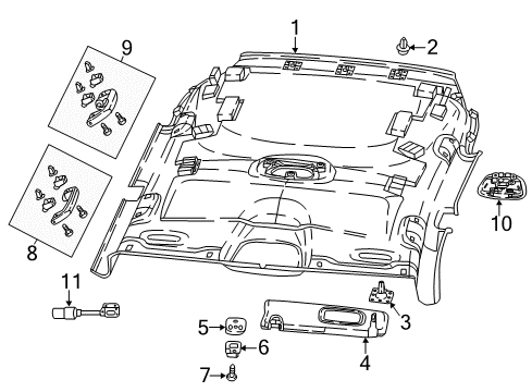 2020 Jeep Compass Interior Trim - Roof Retainer Diagram for 68237802AA