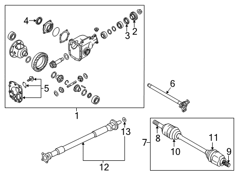 2019 Infiniti Q60 Carrier & Front Axles Seal - Oil Diagram for 37170-05U00