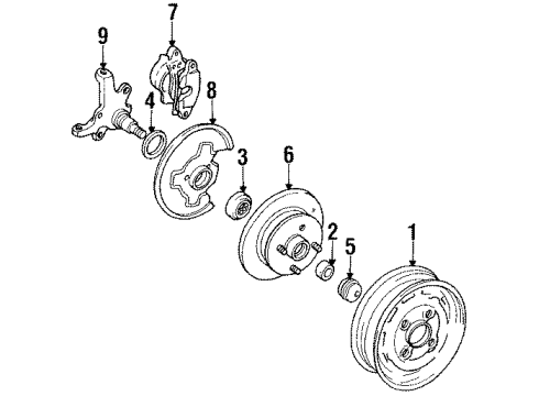 1985 Chevrolet Chevette Wheels Hub Cap ASSEMBLY Diagram for 14055904