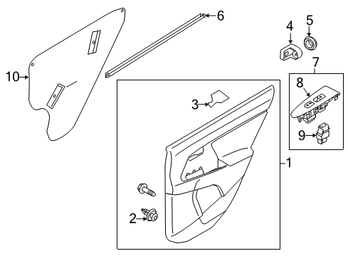 2013 Kia Sportage Rear Door Bezel-Power Window Sub Diagram for 935823W000GAH