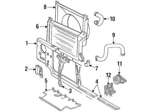 1994 Ford F-350 Radiator & Components, Radiator Support, Belts & Pulleys Alternator Belt Diagram for F4TZ-8620-T