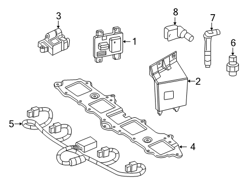 2006 GMC Sierra 1500 Ignition System Ignition Coil Bracket Diagram for 12569188