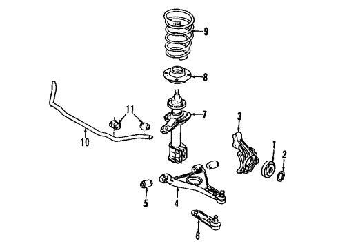 1990 Eagle Premier Front Suspension Components, Lower Control Arm, Stabilizer Bar, Suspension Service Cushion Stab Bar Inner 25. Diagram for 32002746