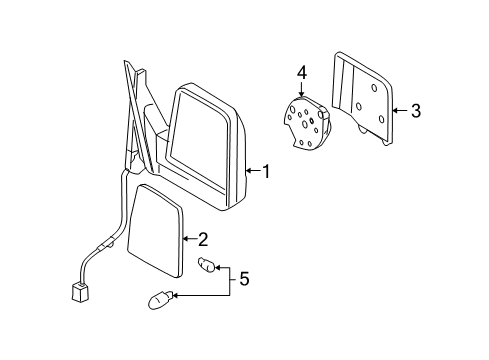 2004 Lincoln Aviator Outside Mirrors Lever Assembly Diagram for 3C5Z-17B676-AAA