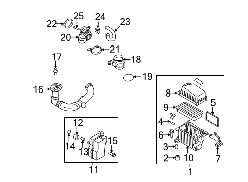 2006 Hyundai Accent Filters Duct Assembly-Air Diagram for 28210-1E000