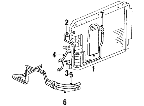 1994 Jeep Grand Cherokee Trans Oil Cooler Auxiliary Transmission Oil Cooler Kit Diagram for 52006344AB